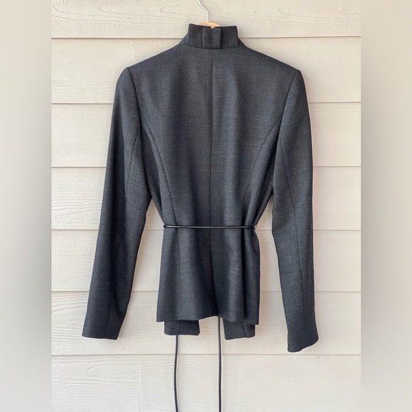 Classiques Entier Atelier | Grey Wool Blend Pleated Ruffle Trim Jacket size 10 - Picture 8 of 10